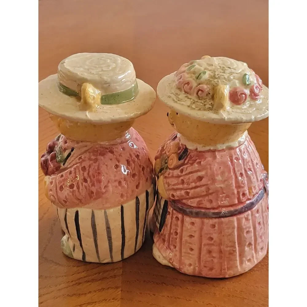 Vtg Country Church Bears Ceramic Sculptures‎ Figurines Cottage Farm House